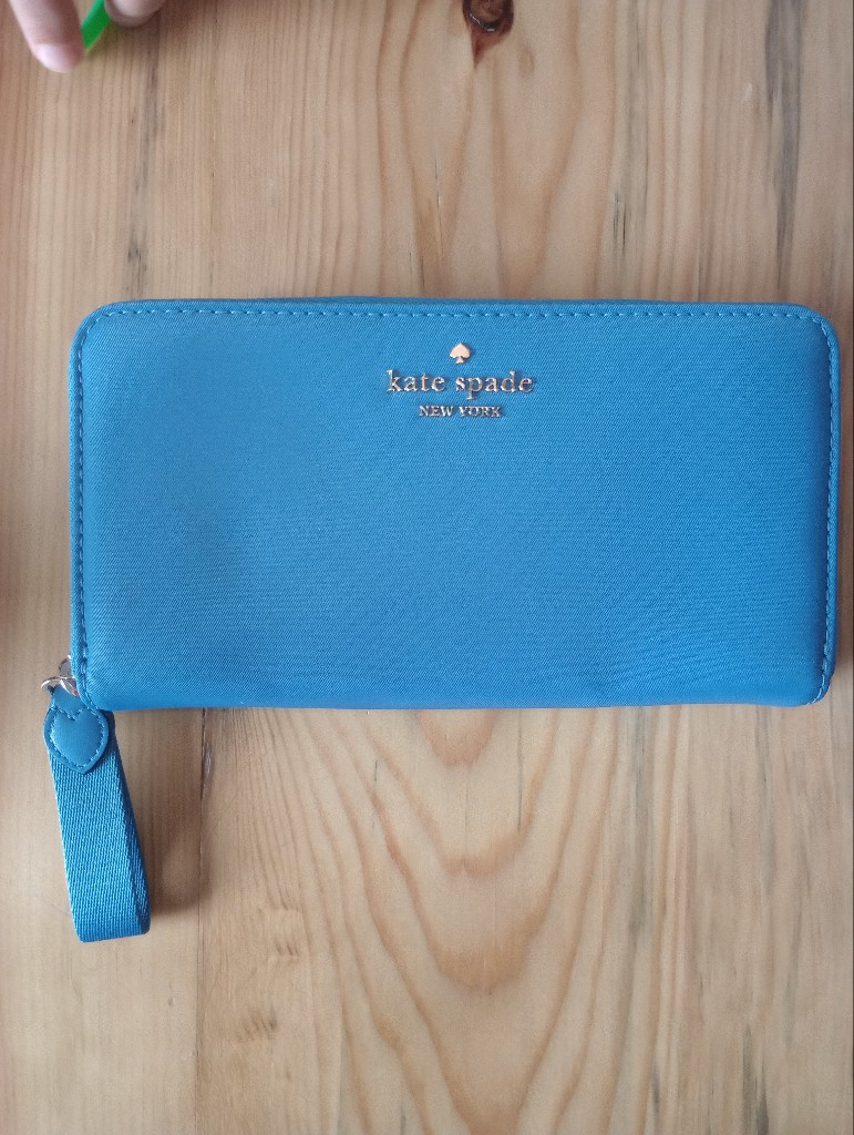 Kate Spade Blue Nylon Zip Around Wallet